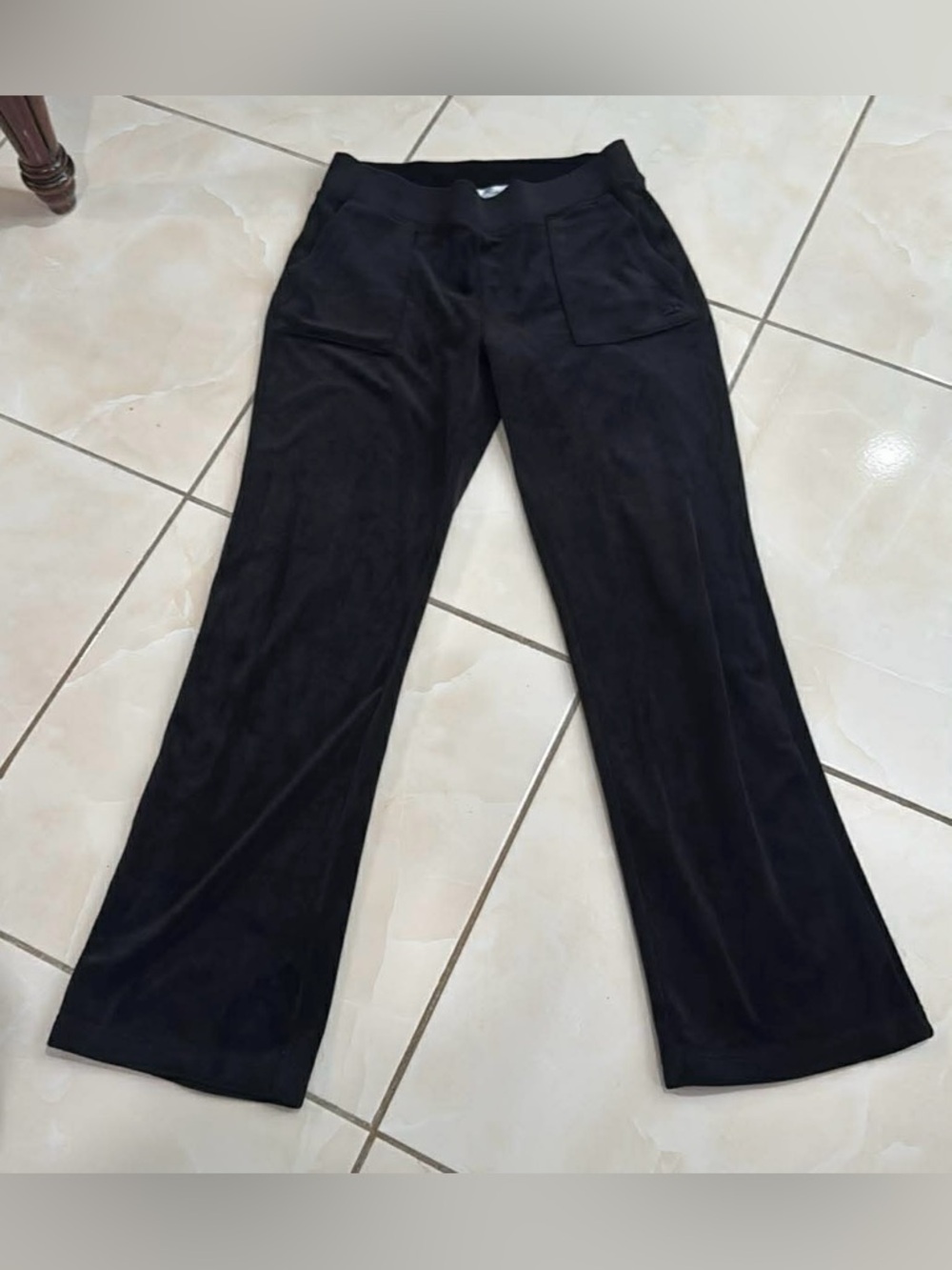 Juicy Couture Black Velour Wide-Leg Joggers
